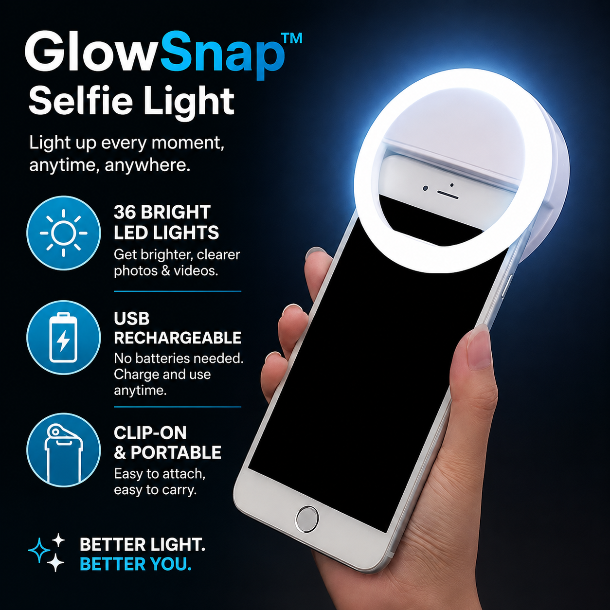 GlowSnap Selfie Light