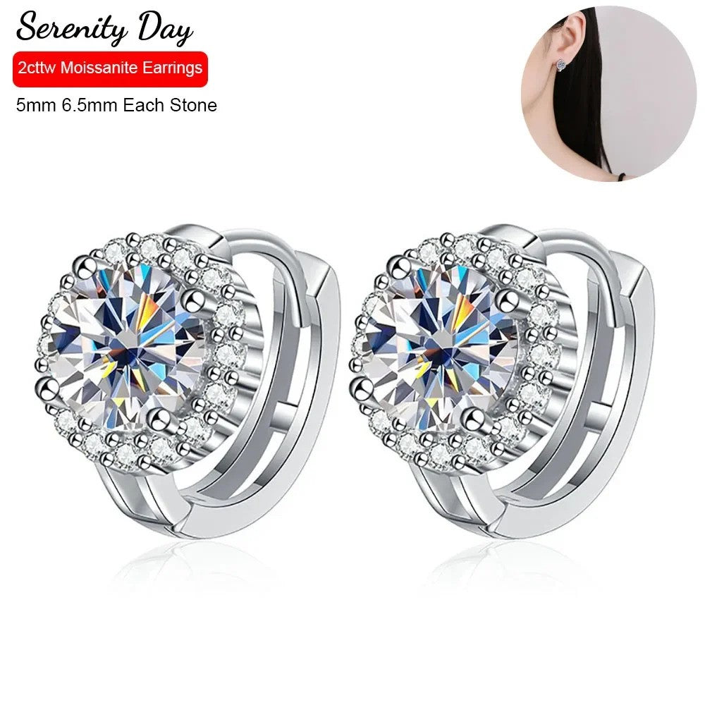 SerenityDazzle moissanite hoop earrings