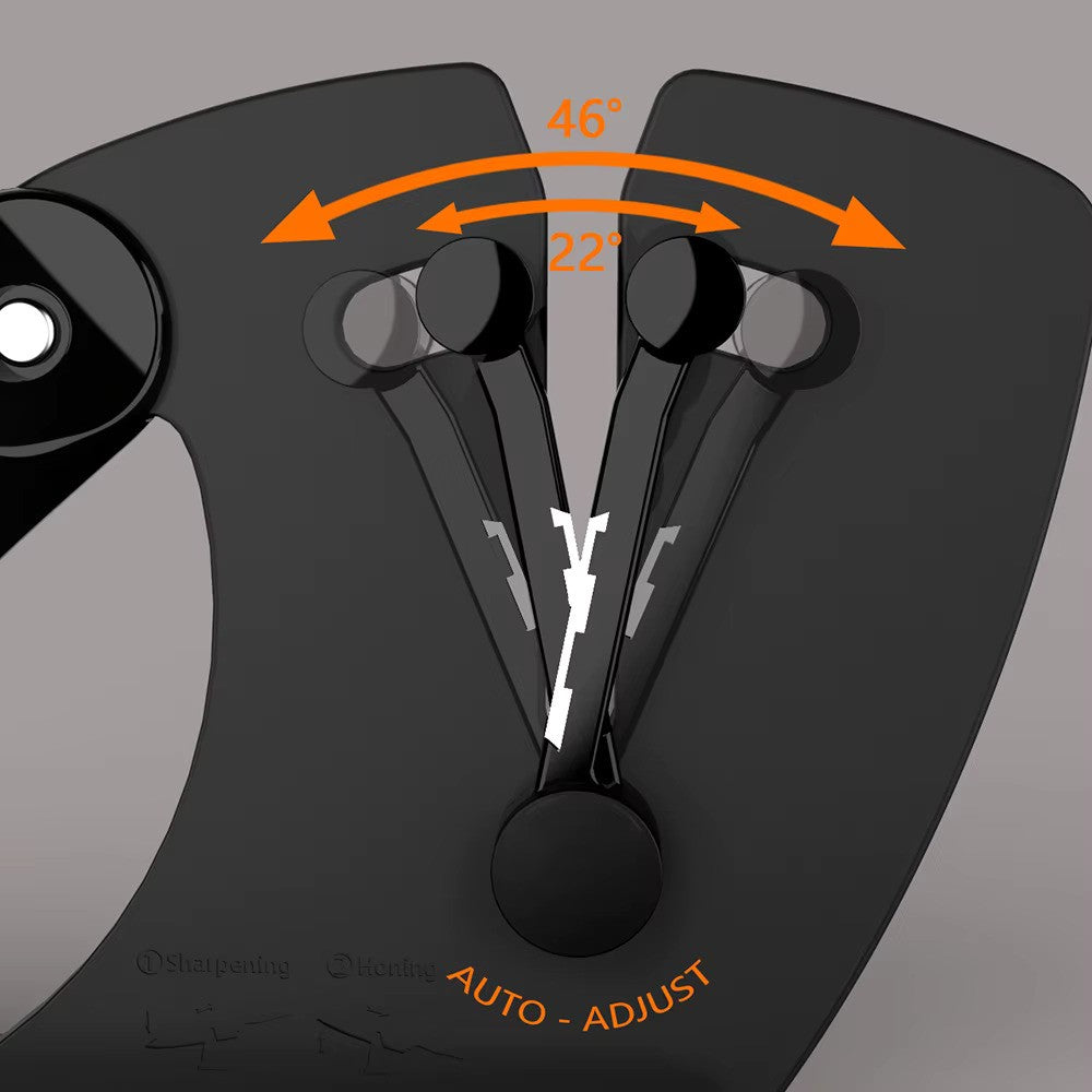 Adjustable knife sharpening system with angle guide for chef and kitchen knives