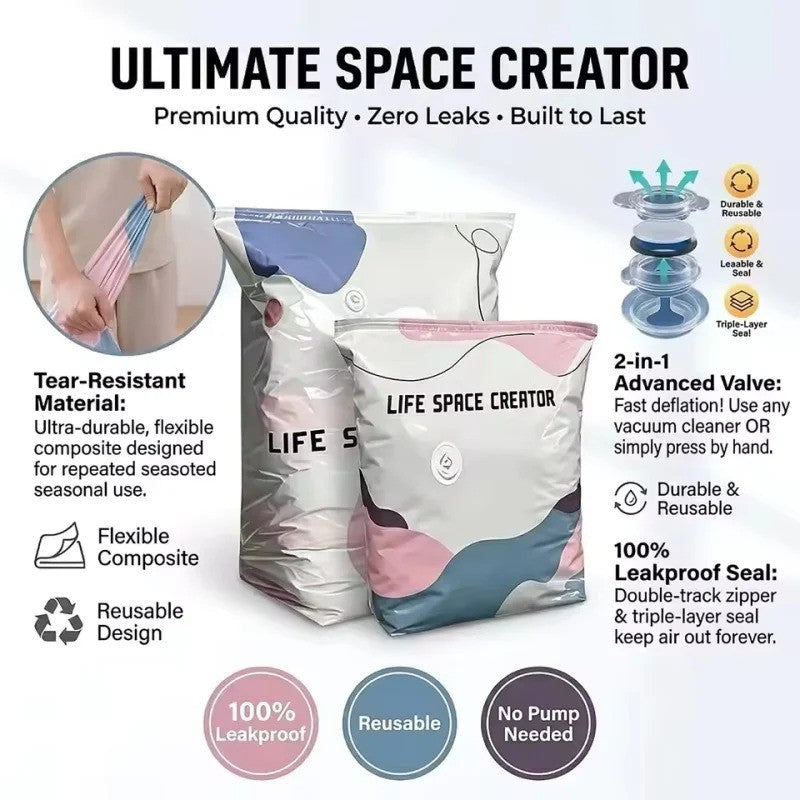 Space saver bags for clothes