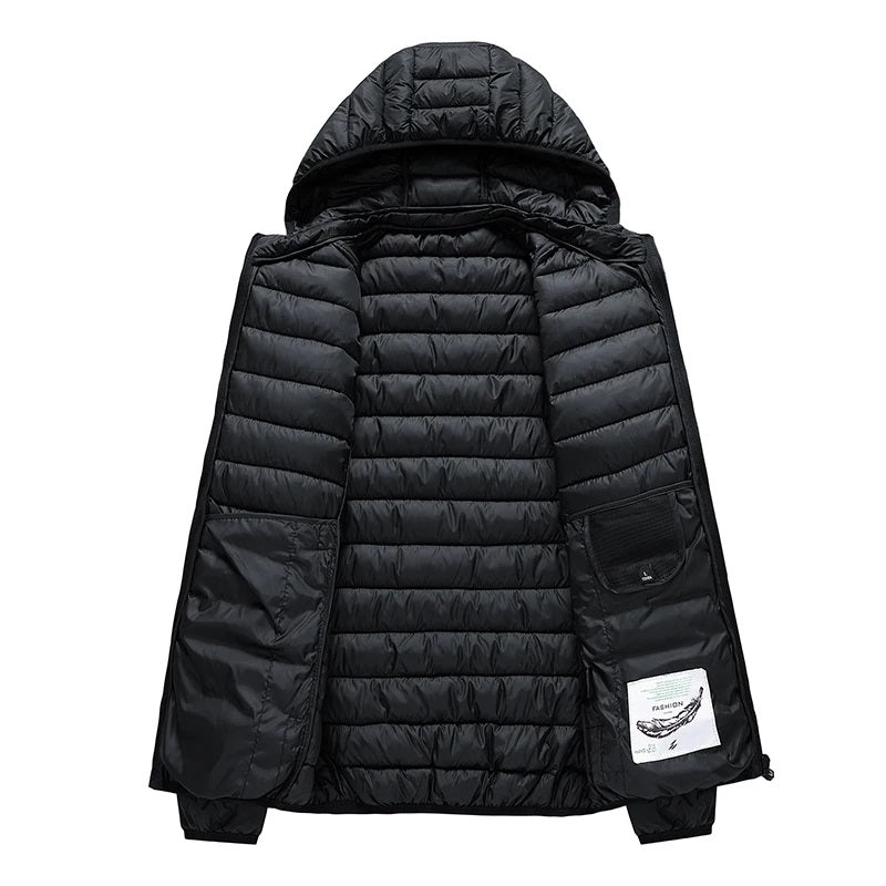 warm hooded men’s winter jacket