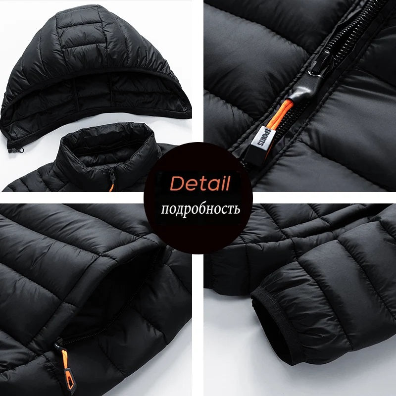 detachable hood winter parka
