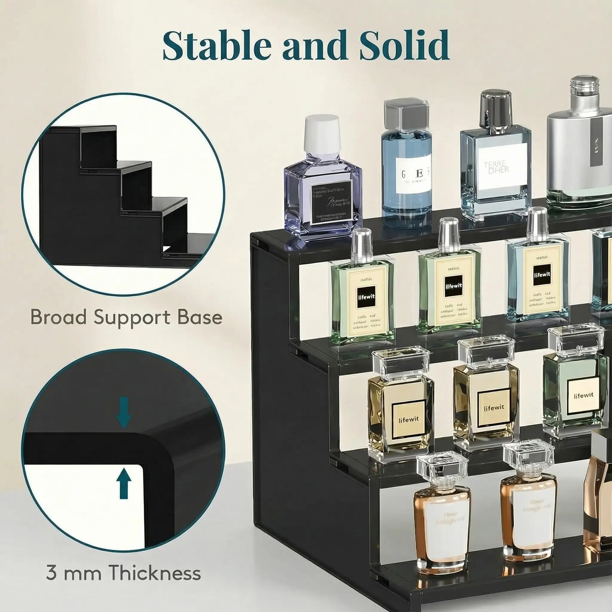 perfume organizer shelf