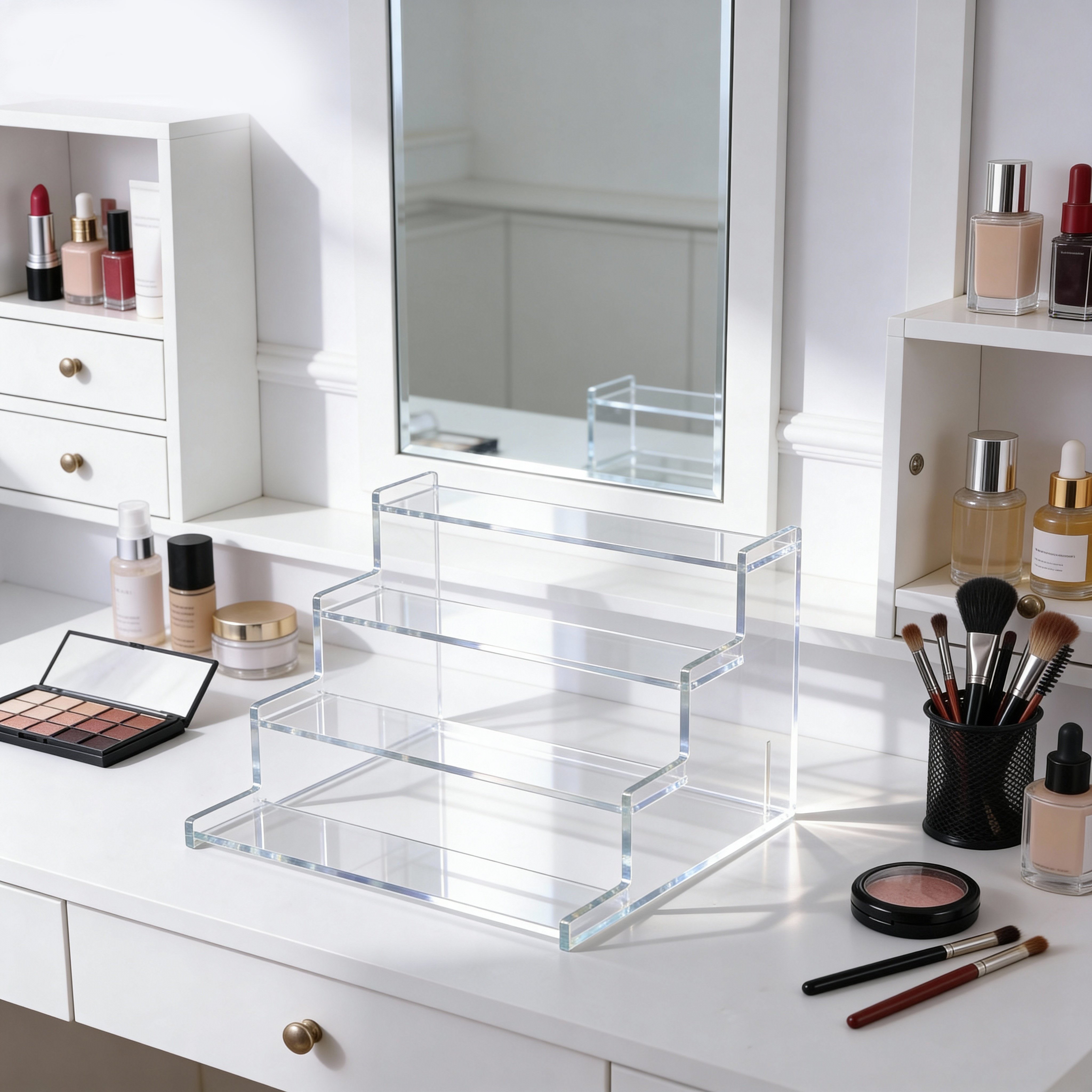 cosmetic organizer shelf