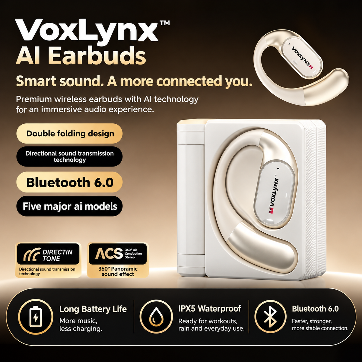 VoxLynx™ AI Earbuds - Mag & Doudy