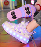 four-wheel luminous sneakers