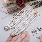 Necklace Glass Pearls Double Choker - Mag & Doudy