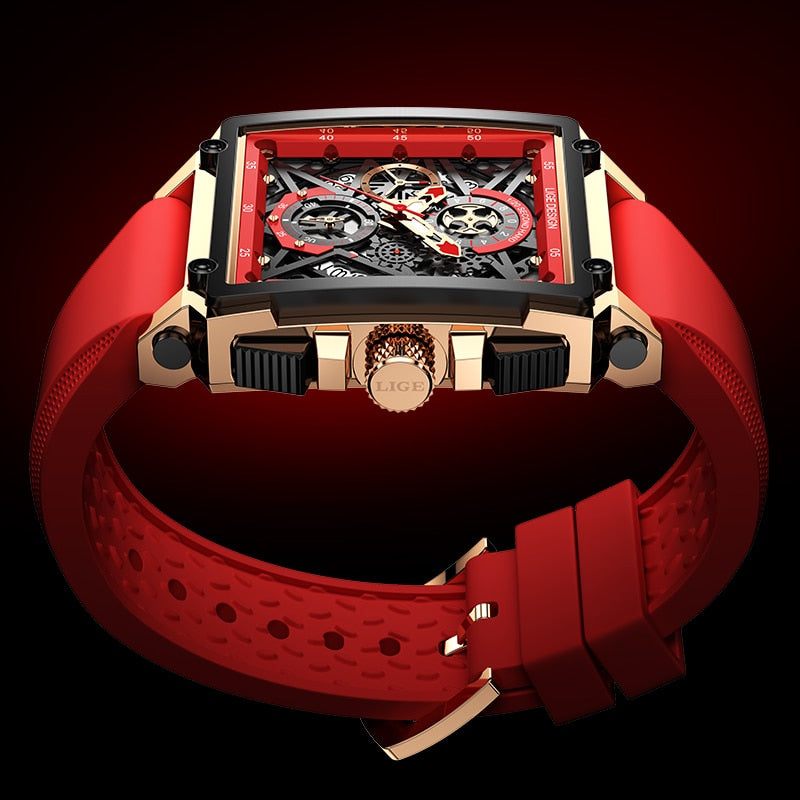 Red and gold men’s watch