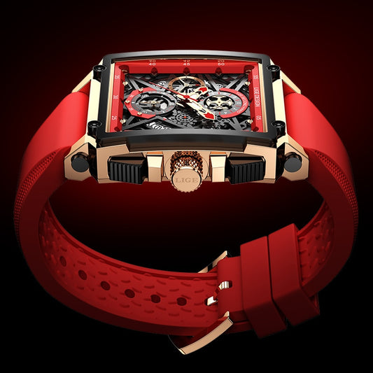 Red and gold men’s watch